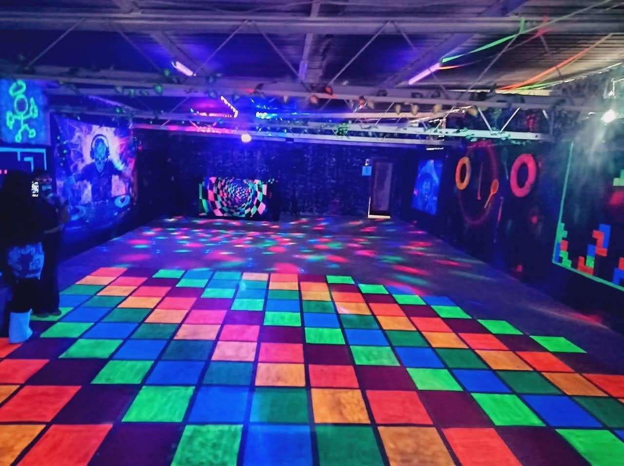 The neon disco floor